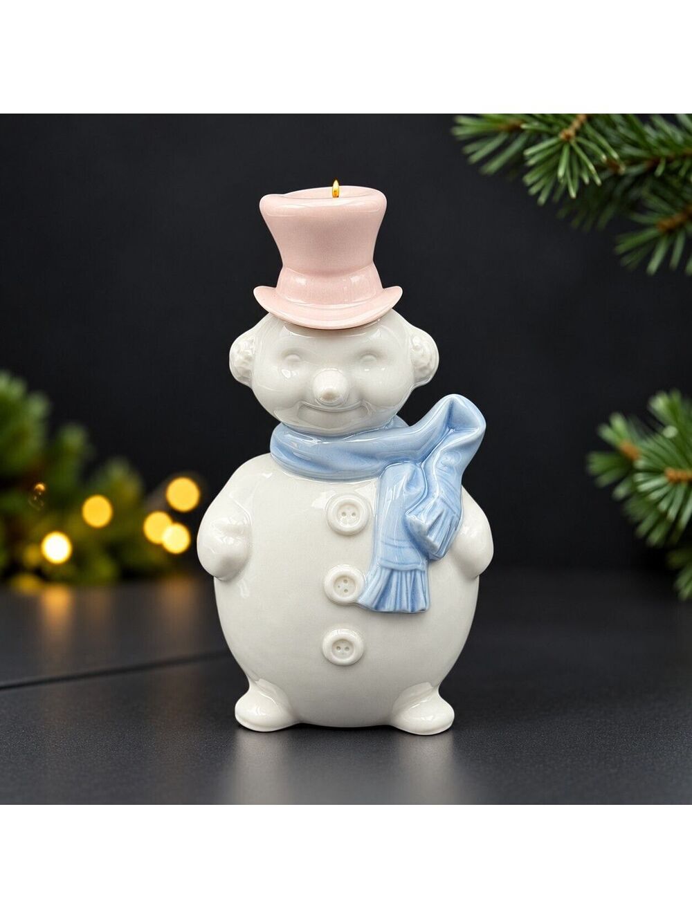 Vtg. Lladro Snowman #5841 Christmas Ornament Porcelain Figurine Retired Spain